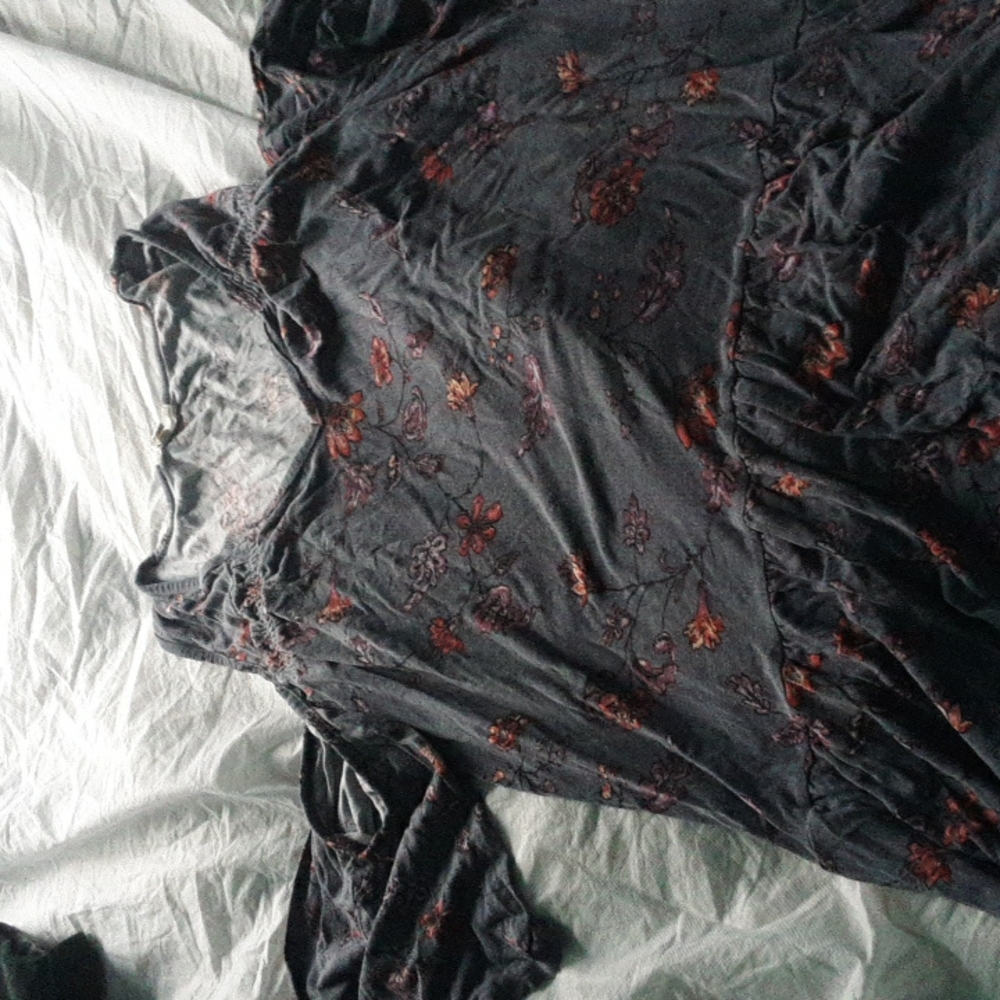 Blue flowered shirt